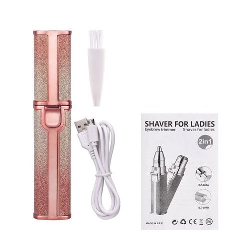 2 In 1 Electric Eyebrow Trimmer Female Women Epilator Eye Brow Lip